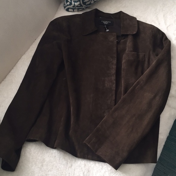 Talbots Jackets & Blazers - Talbots Dark Green Suede Leather Jacket